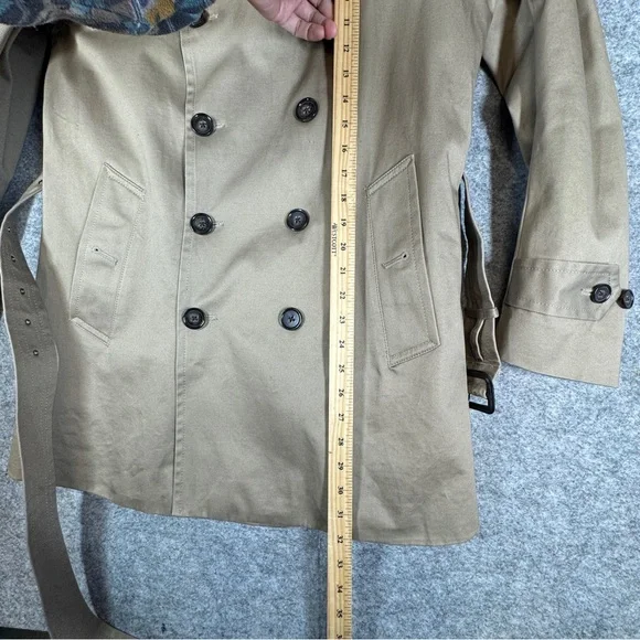 Banana Republic Classic Double Breasted Trench Coat Khaki Size S Quiet Luxury - Picture 5 of 16